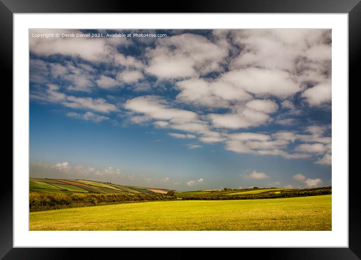 A Devonshire Landscape Framed Mounted Print by Derek Daniel