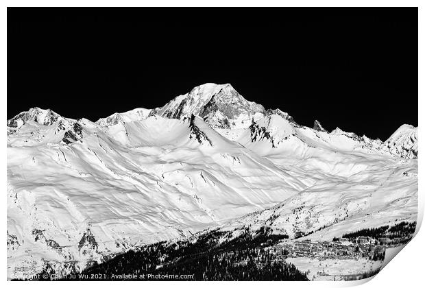 Mont Blanc in Savoie, France (black & white) Print by Chun Ju Wu
