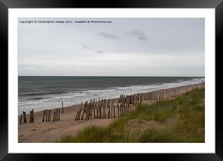 Thornham beach in Norfolk Framed Mounted Print by Christopher Keeley