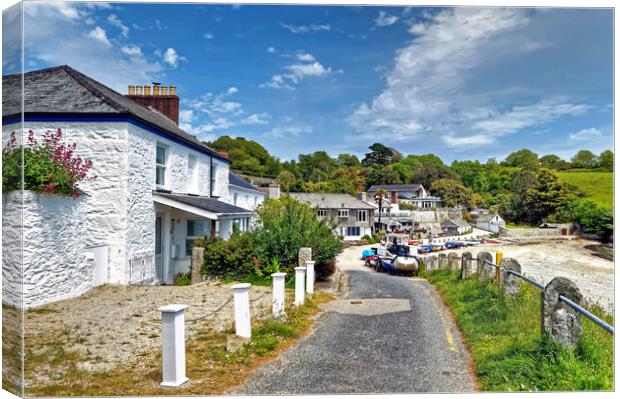 Helford Passage Village Cornwall Canvas Print by austin APPLEBY