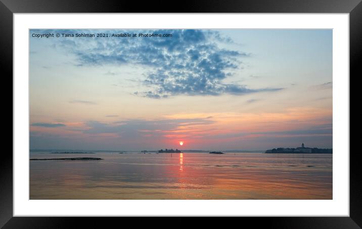 Sunrise over Calm Sea Framed Mounted Print by Taina Sohlman