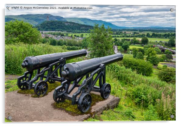 Cannons on Gowan Hill, Stirling Acrylic by Angus McComiskey