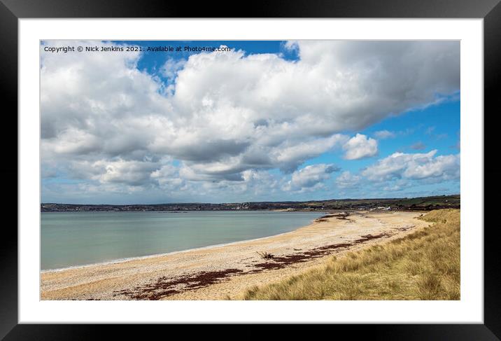 Marazion Beach on the south Cornwall Coast  Framed Mounted Print by Nick Jenkins