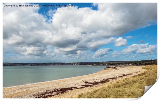 Marazion Beach on the south Cornwall Coast  Print by Nick Jenkins
