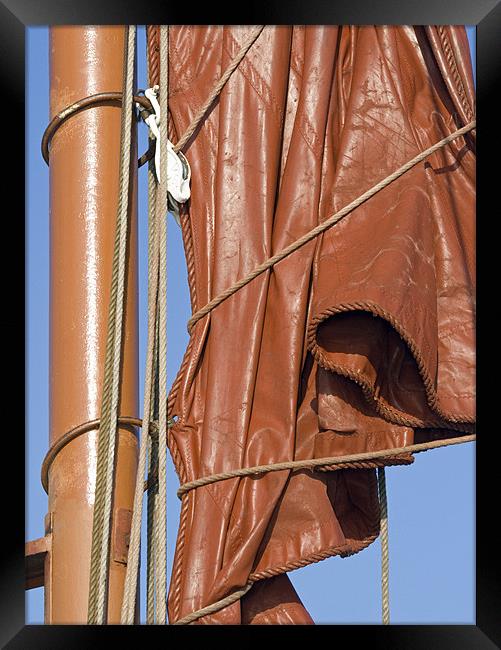 Thames barge sail Framed Print by Howard Corlett