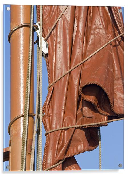 Thames barge sail Acrylic by Howard Corlett