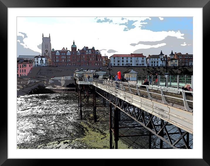 Cromer Pier Town Framed Mounted Print by mark humpage