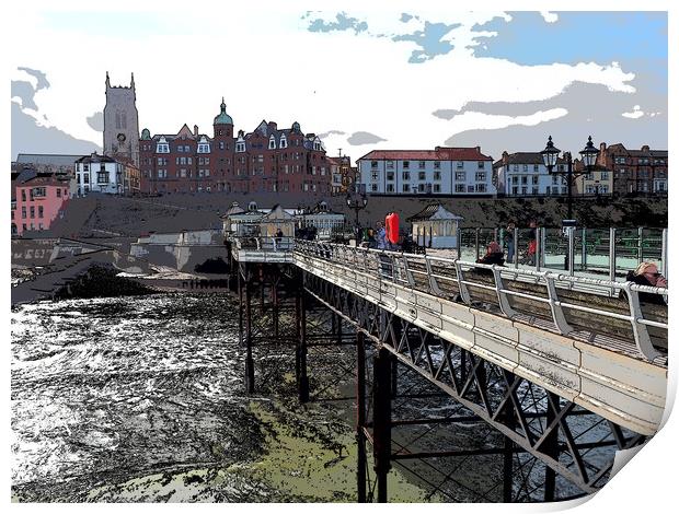Cromer Pier Town Print by mark humpage