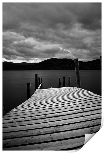 Jetty over water Print by Kraig Phillips