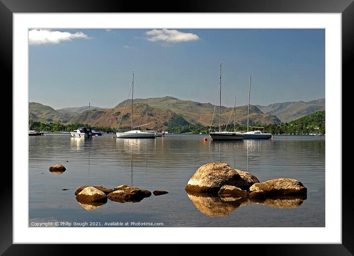 Boating in the Lake District Framed Mounted Print by Philip Gough