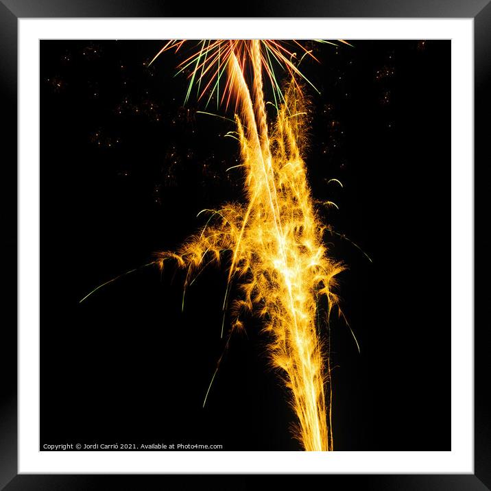 Fireworks details - 7 Framed Mounted Print by Jordi Carrio