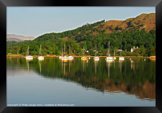 Beauty on the lake Framed Print by Philip Gough