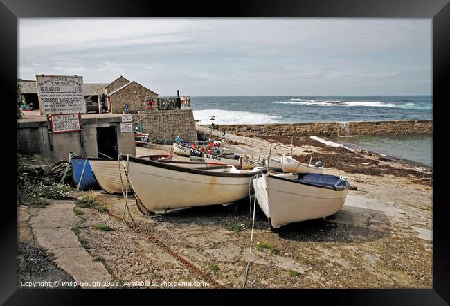 SENNEN COVE HARBOUR in Cornwall Framed Print by Philip Gough