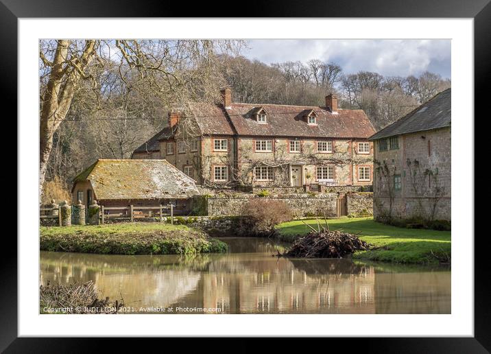 Stedham Mill and houses Framed Mounted Print by JUDI LION