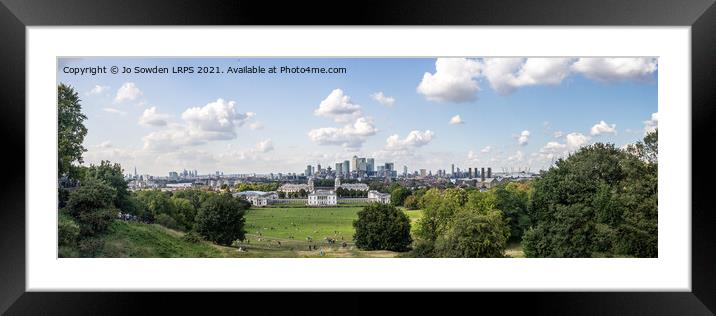 London Panorama from Greenwich Park Framed Mounted Print by Jo Sowden