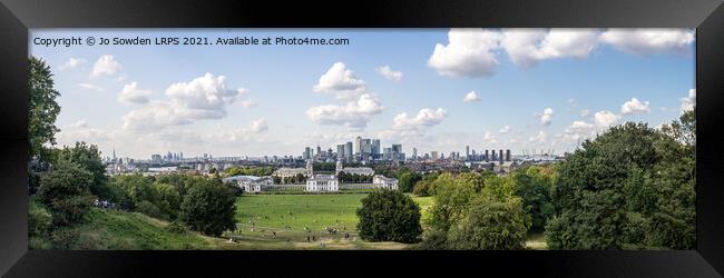 London Panorama from Greenwich Park Framed Print by Jo Sowden