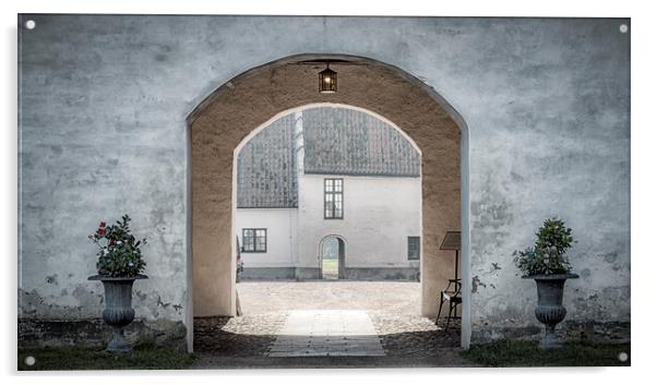 Backaskog Castle Courtyard Entrance Acrylic by Antony McAulay