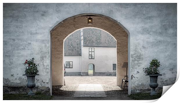 Backaskog Castle Courtyard Entrance Print by Antony McAulay