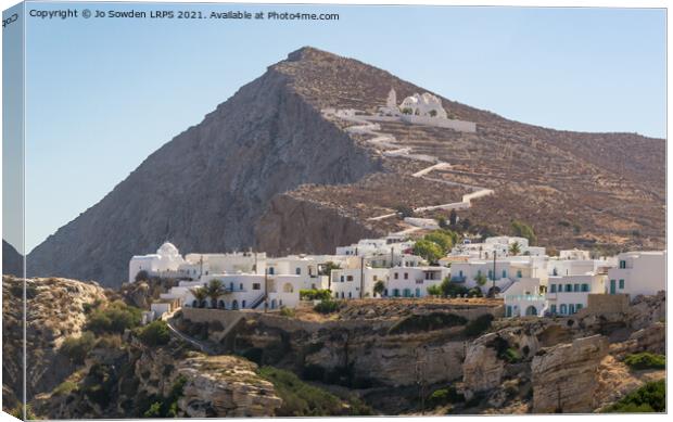 Church of Panagia, Folegandros Canvas Print by Jo Sowden