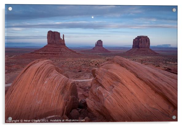 Monument Valley Moonrise #2 Acrylic by Peter O'Reilly