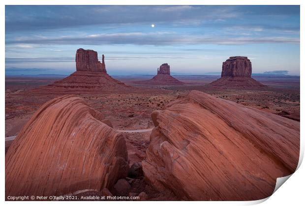 Monument Valley Moonrise #2 Print by Peter O'Reilly