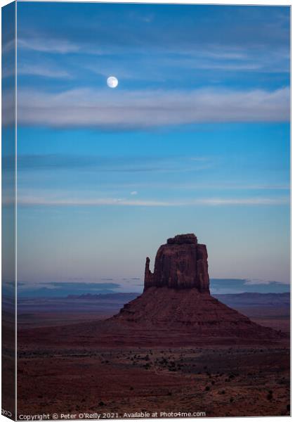 Monument Valley Moonrise #1 Canvas Print by Peter O'Reilly