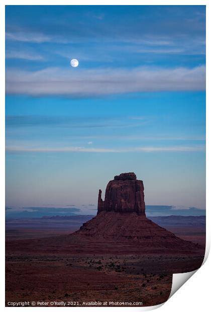 Monument Valley Moonrise #1 Print by Peter O'Reilly