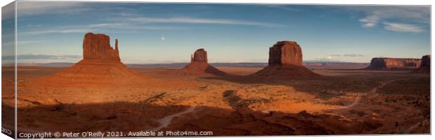 Moonrise, Monument Valley Canvas Print by Peter O'Reilly