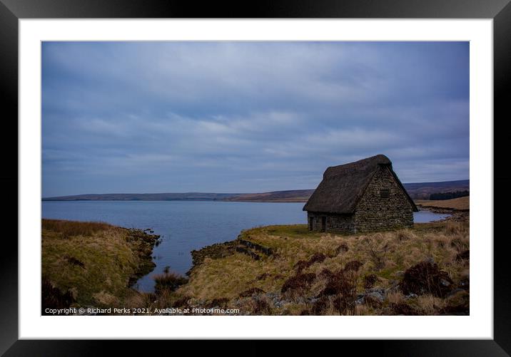 The Old Barn at Grimwith reservoir Framed Mounted Print by Richard Perks