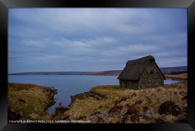 The Old Barn at Grimwith reservoir Framed Print by Richard Perks