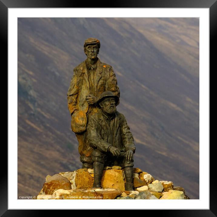 A large Sculpture of two famous Climbers. Framed Mounted Print by Richard Smith