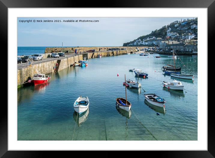 Mousehole Harbour South Cornwall Coast  Framed Mounted Print by Nick Jenkins