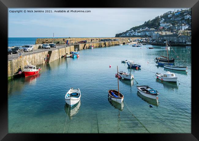 Mousehole Harbour South Cornwall Coast  Framed Print by Nick Jenkins
