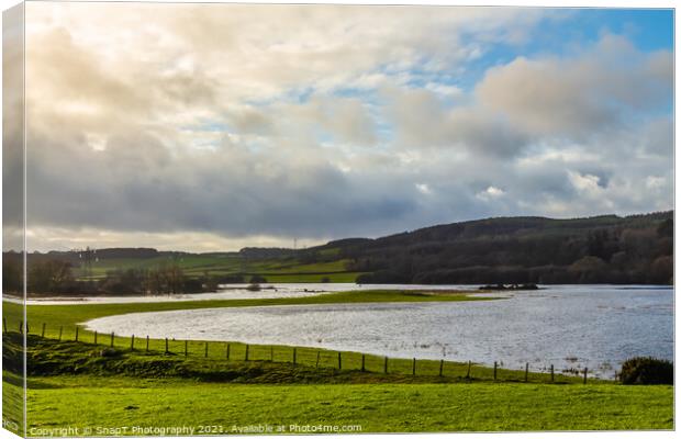 Lock Ken during a winter flood at Parton, Dumfries and Galloway, Scotland Canvas Print by SnapT Photography