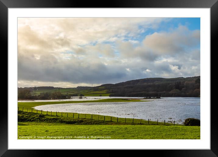 Lock Ken during a winter flood at Parton, Dumfries and Galloway, Scotland Framed Mounted Print by SnapT Photography