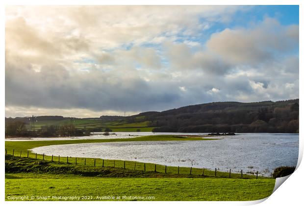 Lock Ken during a winter flood at Parton, Dumfries and Galloway, Scotland Print by SnapT Photography