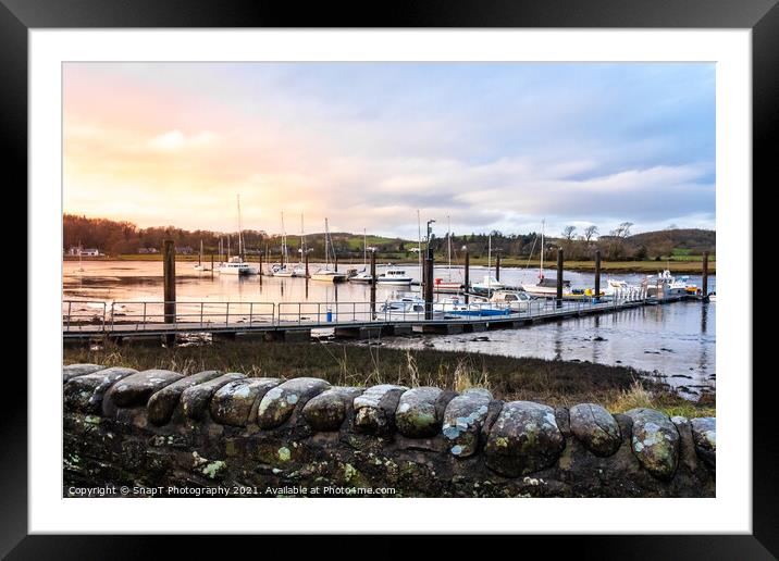 Sunset over Kirkcudbright pier and harbour, Dumfries and Galloway, Scotland Framed Mounted Print by SnapT Photography