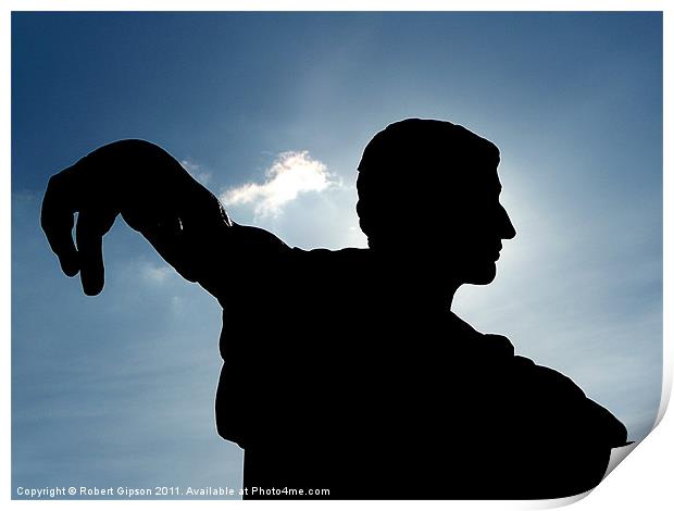 King Constantine silhouette at York Minster Print by Robert Gipson