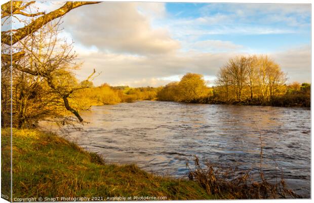 The Water of Ken between St. John's town of Dalry and New Galloway in winter Canvas Print by SnapT Photography