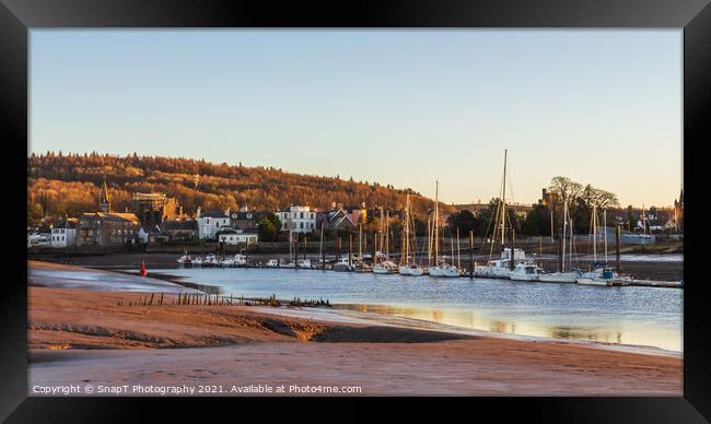 Landscape of Kirkcudbright and the River Dee estuary at sunset Framed Print by SnapT Photography
