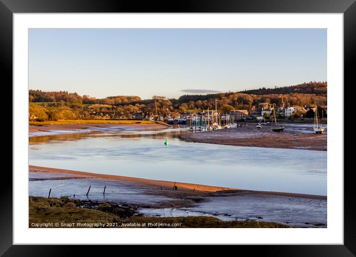 The River Dee estuary with the fishing town of Kirkcudbright in the background Framed Mounted Print by SnapT Photography