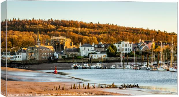 Kirkcudbright and the River Dee estuary at sunset Canvas Print by SnapT Photography
