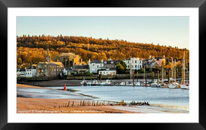 Kirkcudbright and the River Dee estuary at sunset Framed Mounted Print by SnapT Photography