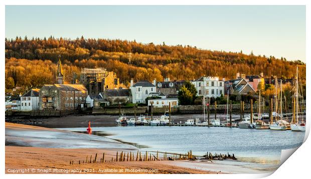 Kirkcudbright and the River Dee estuary at sunset Print by SnapT Photography