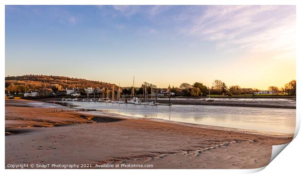 Low tide and mudflats on the River Dee estuary at Kirkcudbright during sunset Print by SnapT Photography