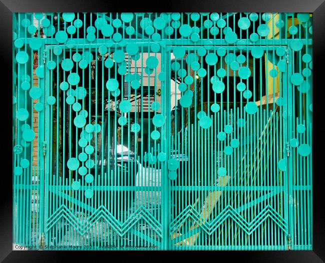Wrought Iron Gate Framed Print by Stephanie Moore