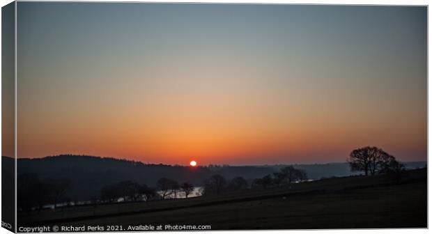Sunrise over Yorkshire Fields Canvas Print by Richard Perks