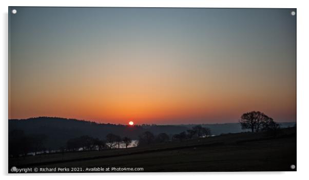 Sunrise over Yorkshire Fields Acrylic by Richard Perks