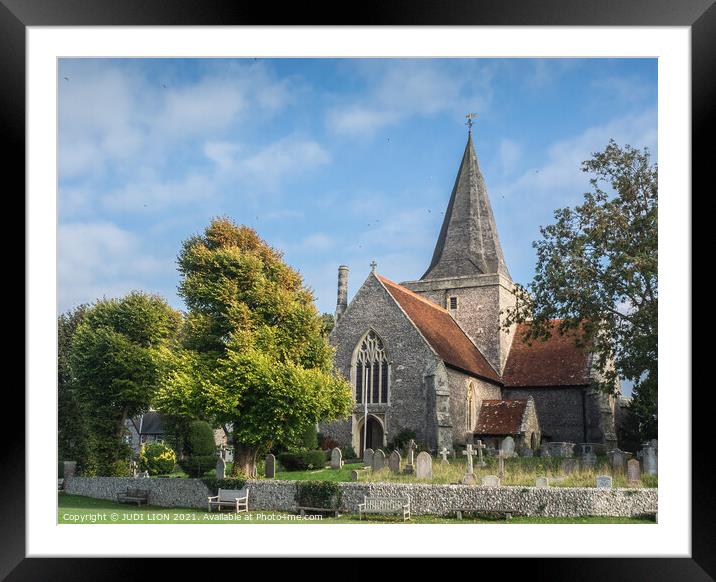 St Andrew's Church Alfriston Framed Mounted Print by JUDI LION