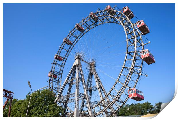 Giant Ferris Wheel in Vienna Print by Artur Bogacki